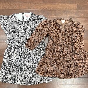 Girls Leopard Print Dress Bundle Crewcuts J.Crew & BCBG Sizes 4 & 5